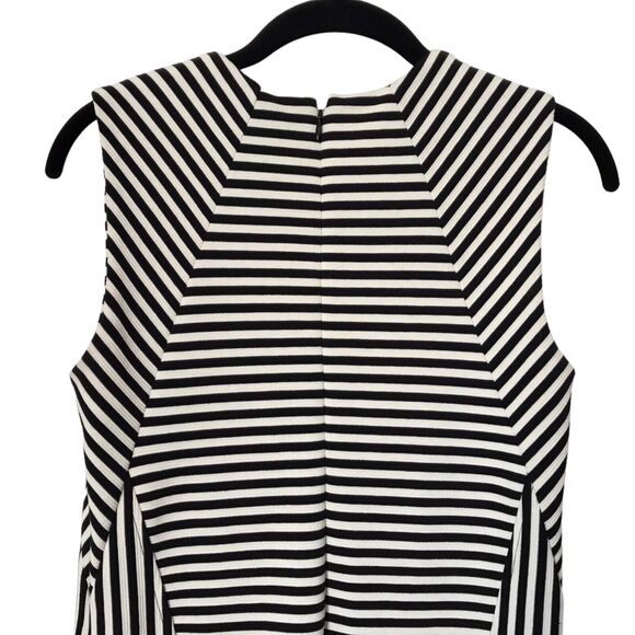 Joe Fresh Dress Size SP Black White Multi Striped Sleeveless Pencil Sheath - Picture 6 of 13
